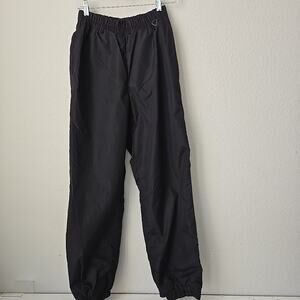 Vtg Columbia Sportswear Women's Small Black Nylon Swishy Snow Pants Adjust Snaps